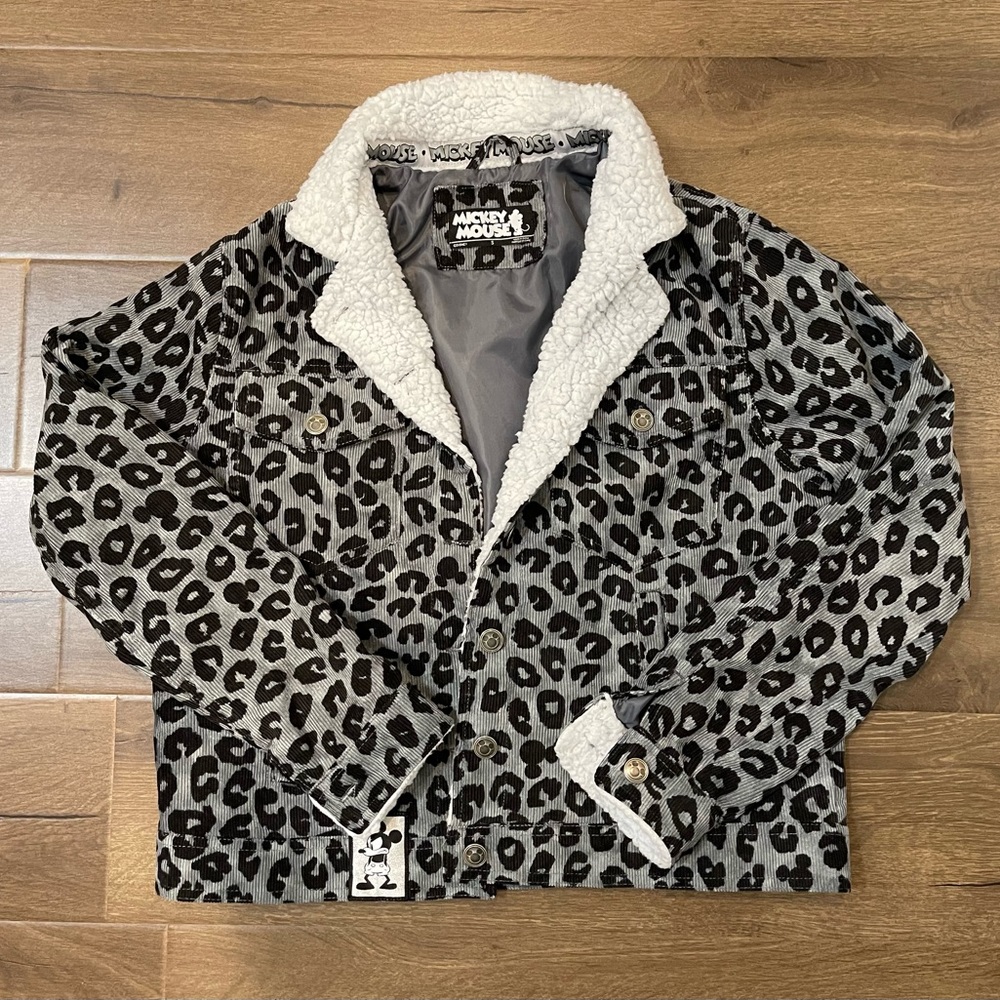 Mickey Mouse B&W leopard print jacket